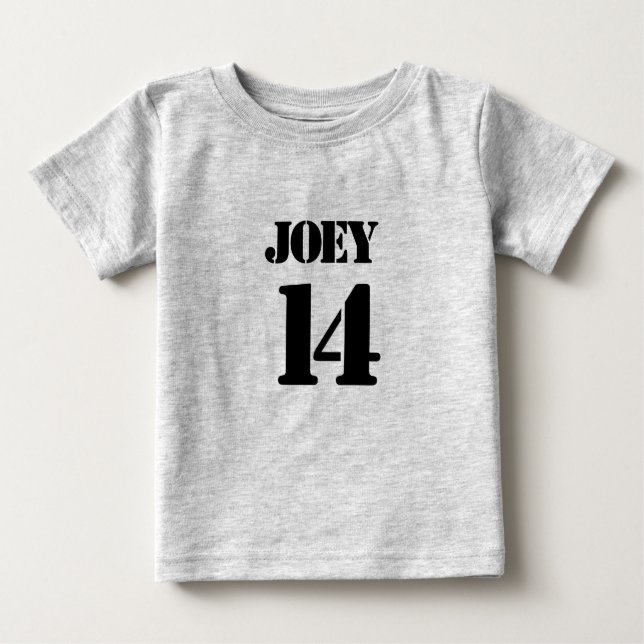 Baby Team Jersey Number Baby T-Shirt (Framsida)