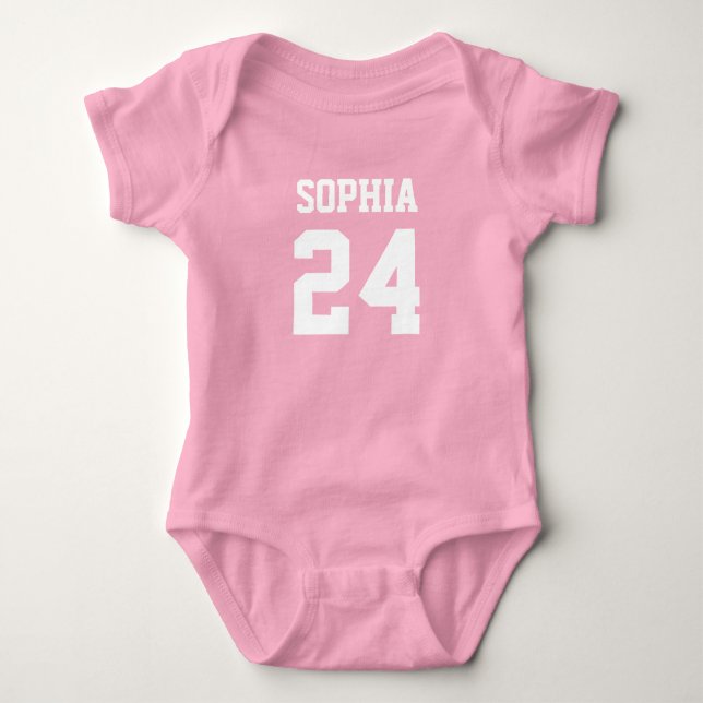 Baby Team Jersey Number och Monogram T-shirt (Framsida)