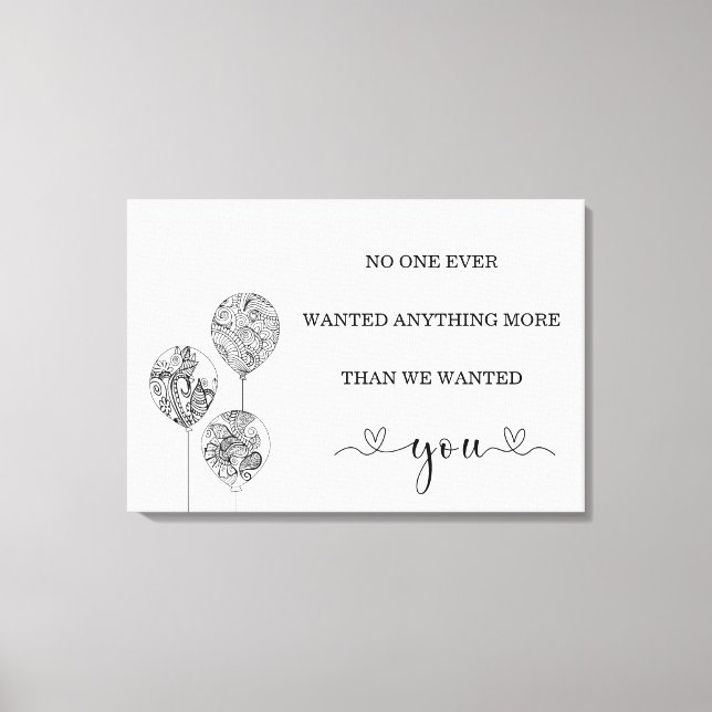 Baby-tecken för Nursery Canvastryck (Framsida)