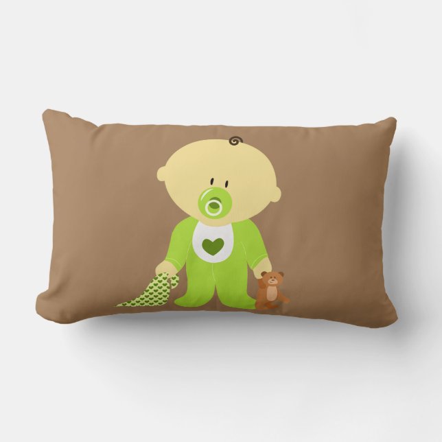 Baby,teddy,filt Lumbar-kudde. Lumbarkudde (Framsida)