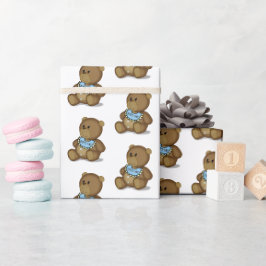 Baby Teddybjörn med matbib Presentpapper