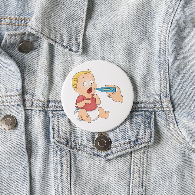 Baby Temperaturkontroll Pediatrisk hälsa Knapp (Skapare uppladdad)