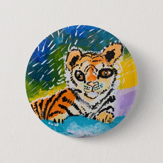 Baby Tiger "Art by Kids" Knapp (Framsida)