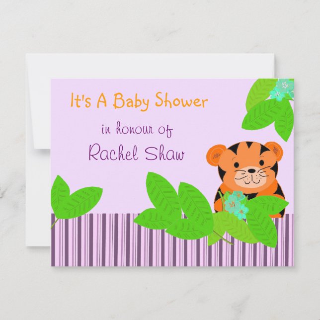 Baby Tiger Baby Shower Inbjudan (Framsida)