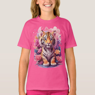 Baby Tiger Blommigt T Shirt