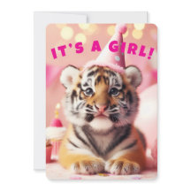 Baby Tiger Cute Baby Reveal Girl Rosa