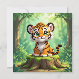 Baby Tiger | Cute Tecknad Barn Nursery Art