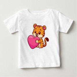 Baby Tiger Hugga ett hjärta T Shirt