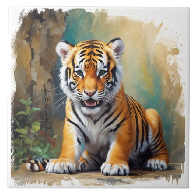 Baby Tiger Kakelplatta (Framsidan)