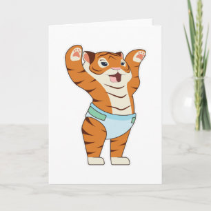 Baby Tiger med kalsonger Kort