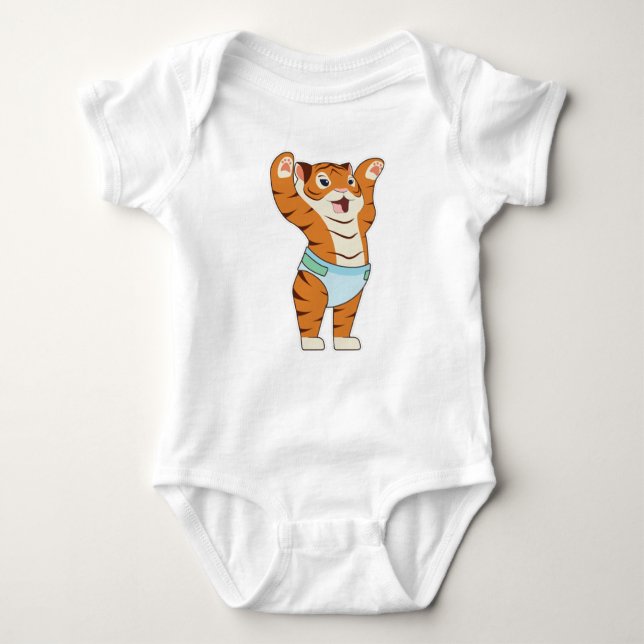 Baby Tiger med kalsonger T Shirt (Framsida)