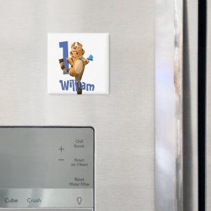 Baby Tiger Play First Birthday Magnet