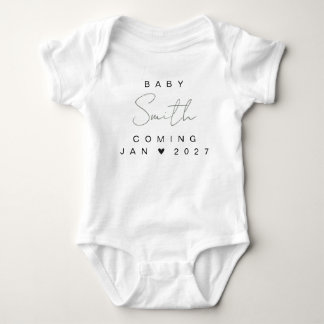 Baby Tillkännagivande Avslöja Namn Efternamn Famil T Shirt