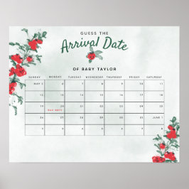 Baby Tomato Rustic Girl Baby Shower Gissa datum Poster