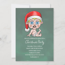 Baby Tomte Junior Jul Invitation Inbjudningar