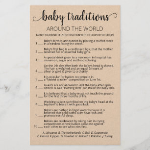 Baby Traditions Baby Shower-spel med svar