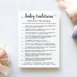 Baby Traditions-spel Baby Shower party Card Inbjudningar