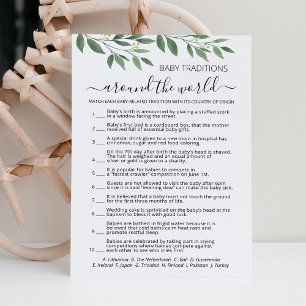 Baby Traditions-spel Baby Shower party Card Inbjudningar