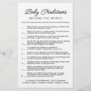 Baby Traditions-spelet Baby Shower party-spel