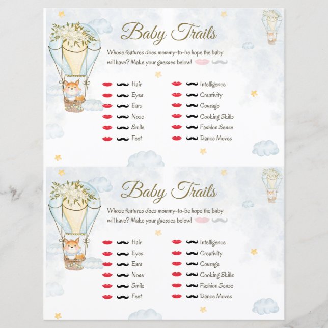 Baby Traits Baby Shower-spel (Framsida)