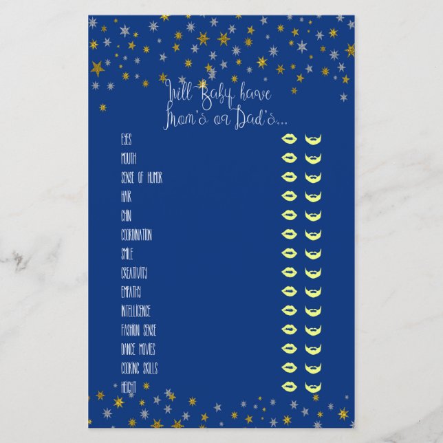 Baby Traits Little Star Baby Shower Game (Framsida)