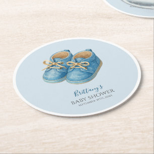 Baby Tränings skor Baby Shower  Underlägg Papper Rund