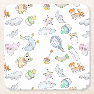 Baby Trinkets Underlägg Papper Kvadrat