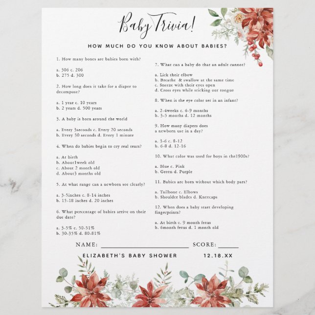 Baby Trivia | Barnstödsspel (Framsida)