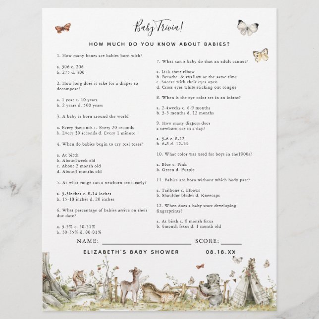 Baby Trivia | Barnstödsspel (Framsida)