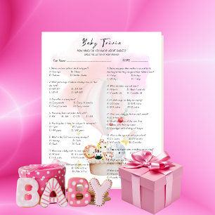 Baby Trivia Game Baby djur Safari I en Rosa Hett