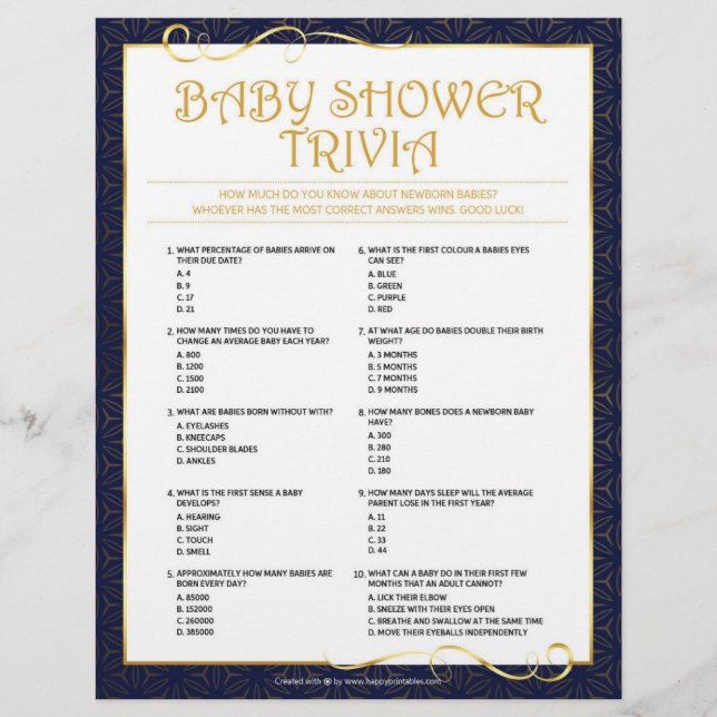 Baby Trivia [Golden Blue] Brevhuvud (Framsida)