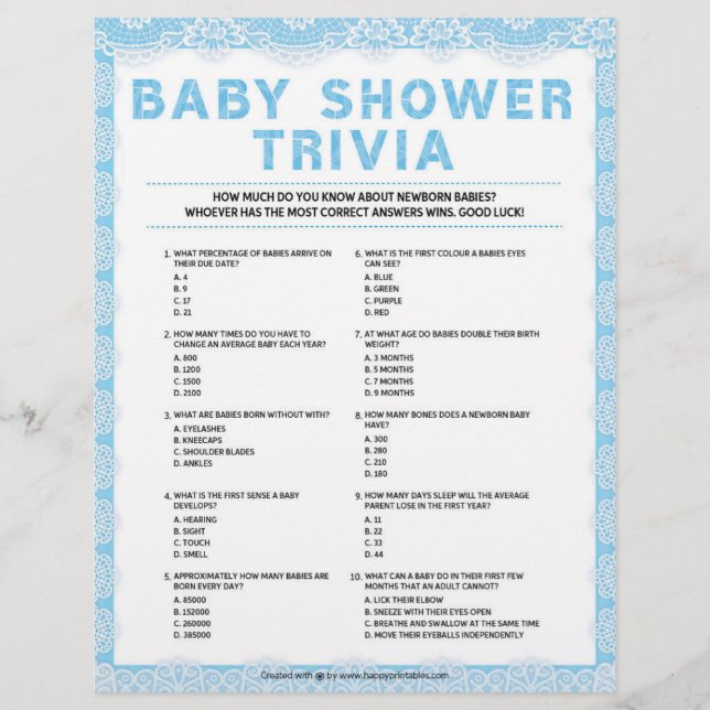 Baby Trivia [Luxury Snöre [Blue] Brevhuvud (Framsida)