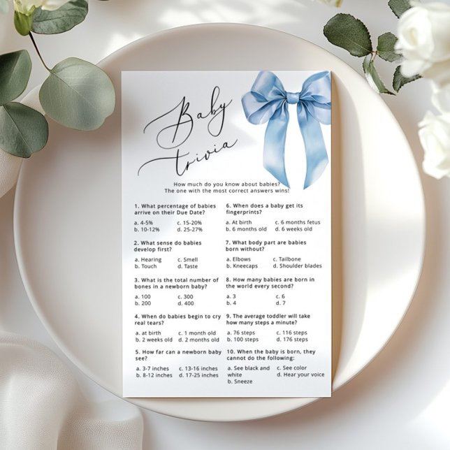 Baby trivia Script Blue Bow Babyduschspel (Skapare uppladdad)