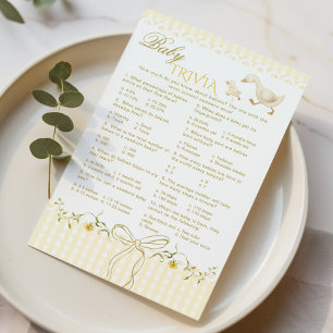 Baby Trivia Silly Goose Rutigt Baby shower spel