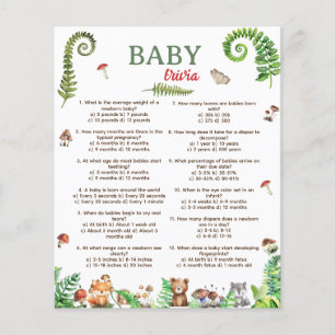 Baby trivia skogs djur design spel