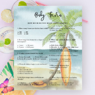 Baby Trivia - Surfa strand Baby Shower Game