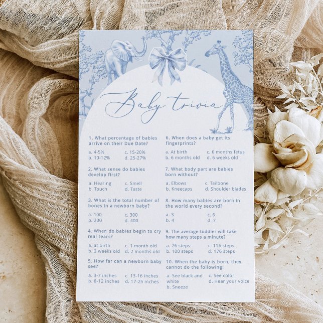 Baby trivia toile de jouy Safari babyduschspel (Skapare uppladdad)