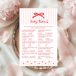 Baby Trivia Valentines Pink Bow Sweetheart game