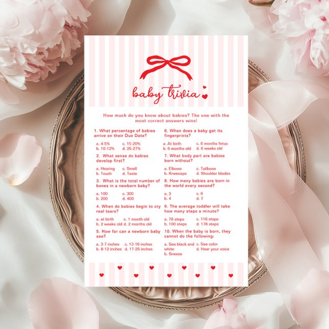 Baby Trivia Valentines Pink Bow Sweetheart game (Skapare uppladdad)