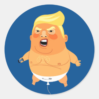 Baby Trump Balloon Funny Runt Klistermärke