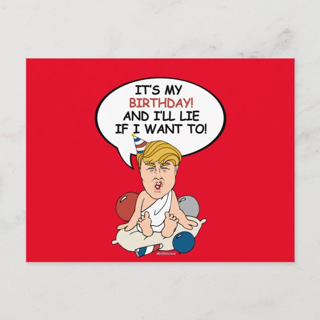 Baby Trump Birthday Card - det är min födelsedag o Vykort (Framsida)