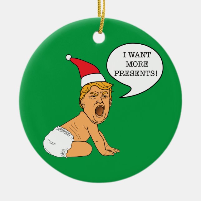 Baby Trump more Julklapp Julgransprydnad Keramik (Framsidan)