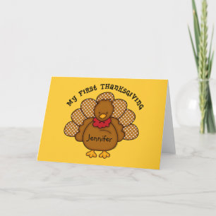 Baby Turkiet 1:a Thanksgivingen Helgkort