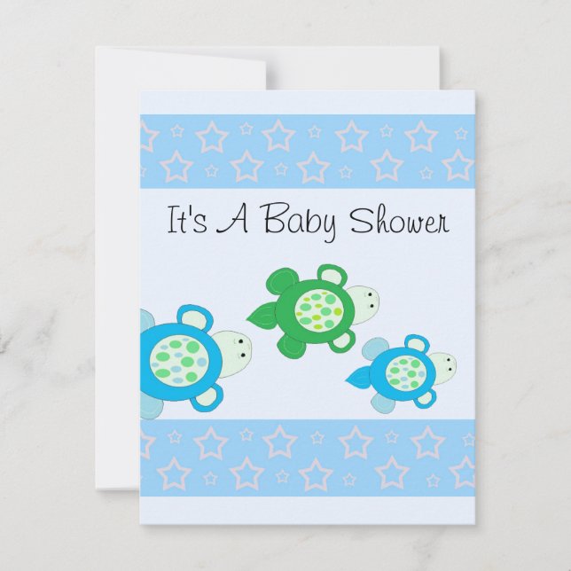 Baby Turtle Baby Shower Inbjudningar (Framsida)