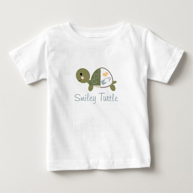 Baby Turtle T-shirt Blue Diaper Pin (Framsida)