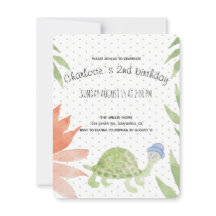 Baby Turtle Watercolor Hand-målat