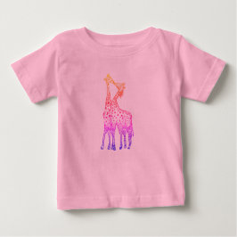 Baby Tutu Bodydräkt, Rosa Beautifukl Giraffes Art Tee Shirt