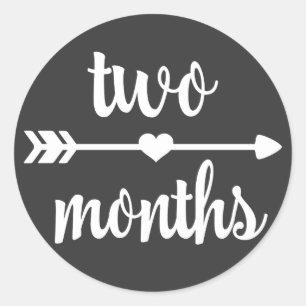 Baby två månaders milstolpar runt klistermärke