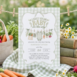 Baby Tvärlinje Lokalt Växande Baby Shower Inbjudningar