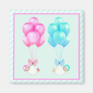 baby tvilling baby shower presenter magnet
